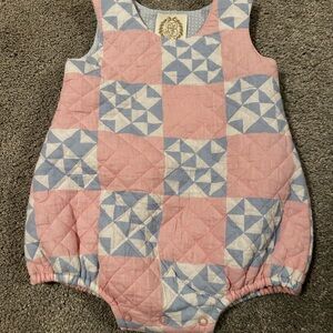 TBBC Brooksy Bubble Romper - Cobble Court Quilt 12-18M